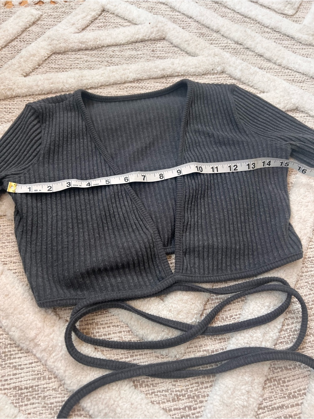 Joah Brown reversible luxe knit Top wrap cardigan Charcoal Grey S/M - Picture 5 of 13